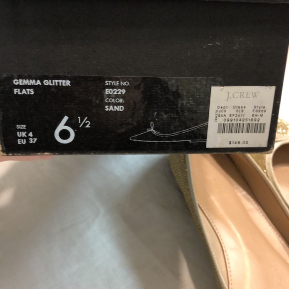 J. Crew Gemma gold fly's size 6.5 - Picture 8 of 8